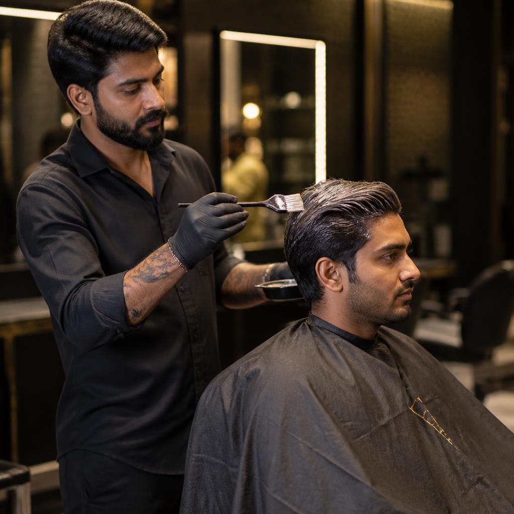 Men's hair colour and dye service at Gravity Unisex Salon, Dilshad Garden